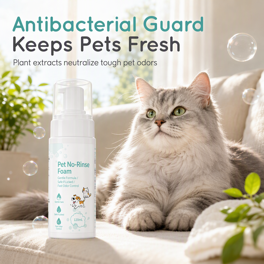 🐾 Save 50%! 🧼 No-Rinse Pet Cleansing Foam – For cats & dogs ✨