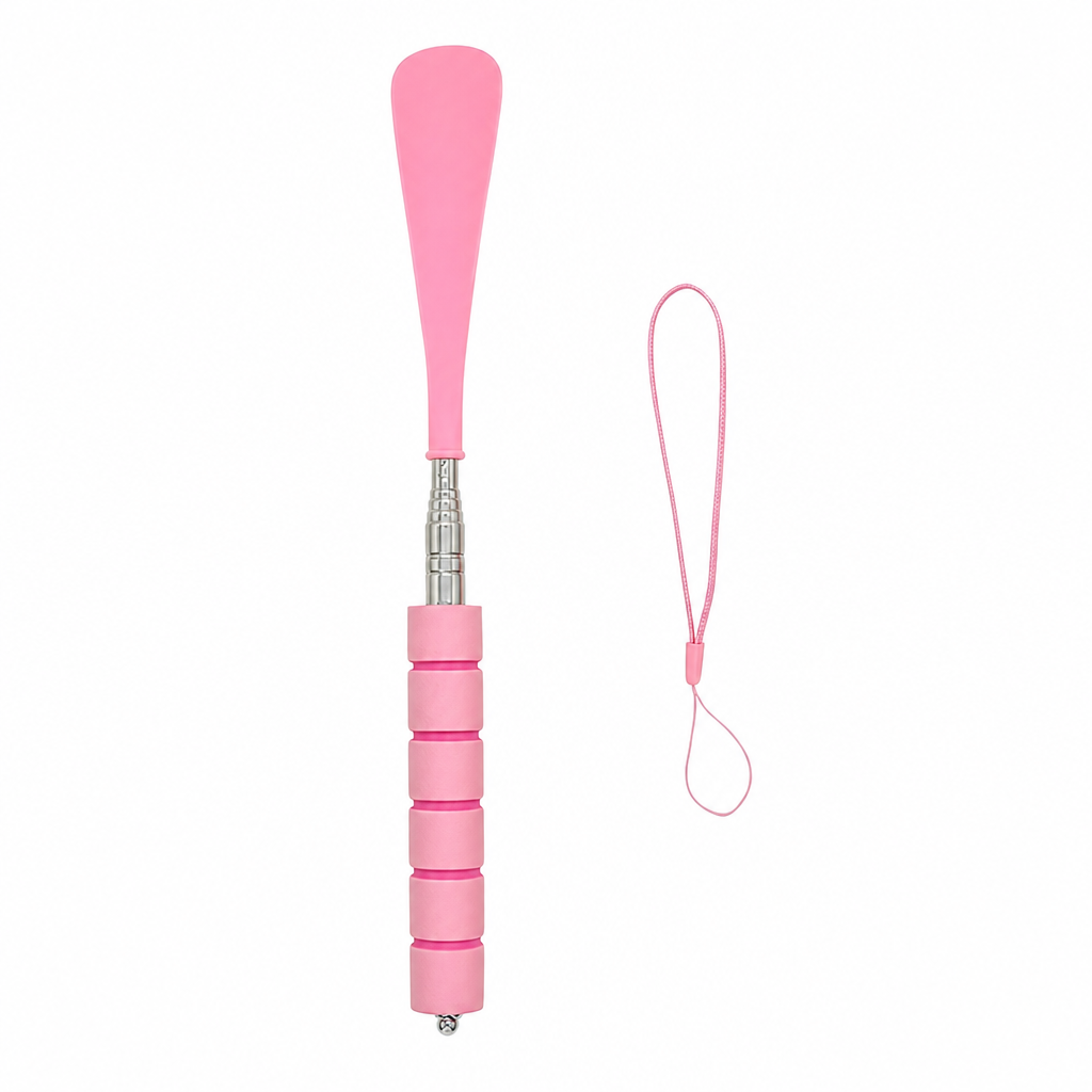 🥿 Telescopic Shoe Horn: 70cm Long Handle, Stainless Steel, No Bending, Ergonomic Foam Grip