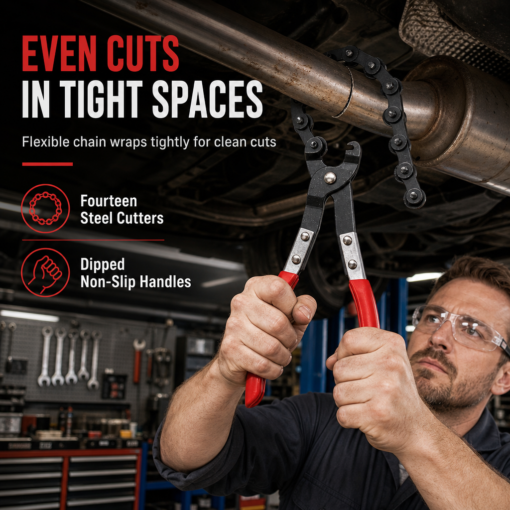 🔧 LIMITED-TIME 50% OFF! ✨ Car Exhaust Pipe Chain Cutter Pliers – Carbon Steel, High Leverage, Cut In Tight Spaces 🚗
