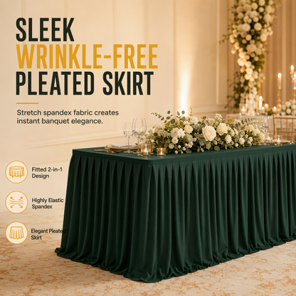 ⏳Time-Limited Special⏰Pleated Table Skirt for Rectangular Tables Wedding Birthday Party Decoration and Market Stall Display