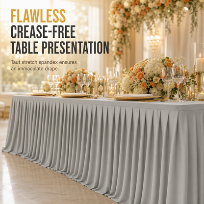 ⏳Time-Limited Special⏰Pleated Table Skirt for Rectangular Tables Wedding Birthday Party Decoration and Market Stall Display