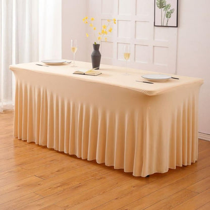 ⏳Time-Limited Special⏰Pleated Table Skirt for Rectangular Tables Wedding Birthday Party Decoration and Market Stall Display