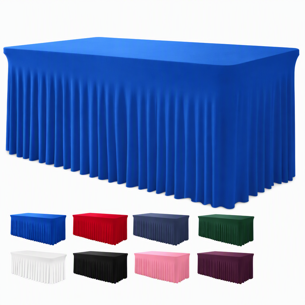 ⏳Time-Limited Special⏰Pleated Table Skirt for Rectangular Tables Wedding Birthday Party Decoration and Market Stall Display