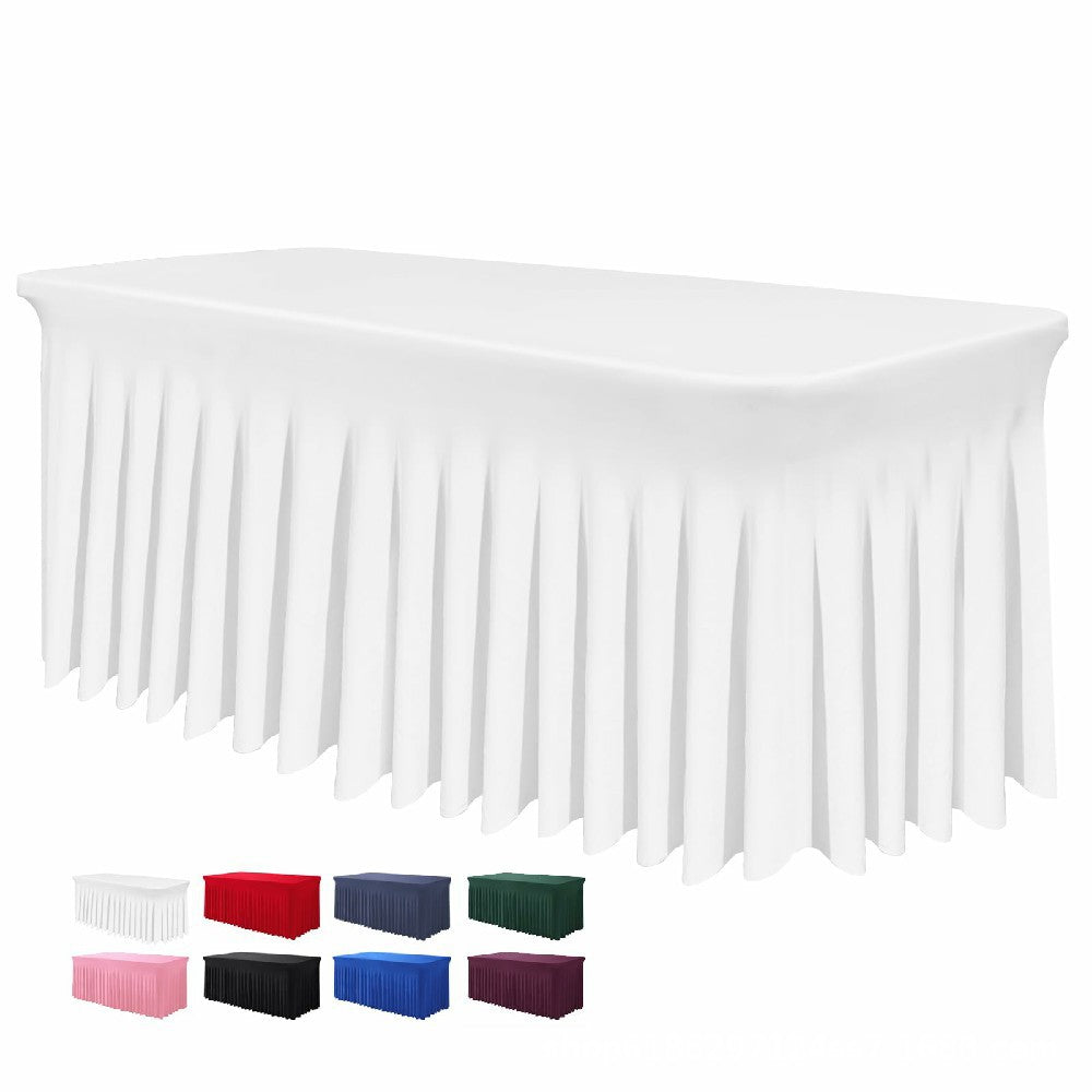 ⏳Time-Limited Special⏰Pleated Table Skirt for Rectangular Tables Wedding Birthday Party Decoration and Market Stall Display