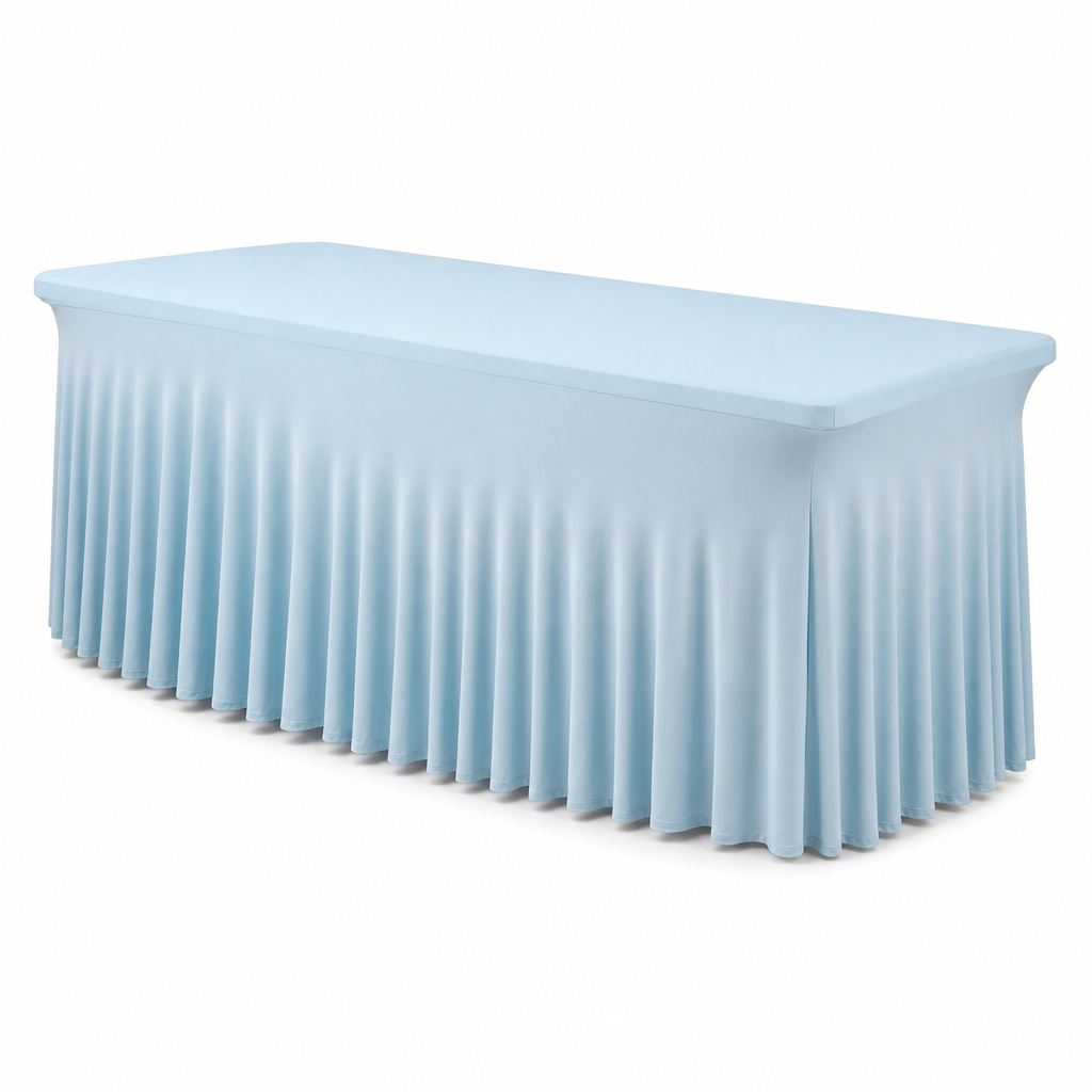 ⏳Time-Limited Special⏰Pleated Table Skirt for Rectangular Tables Wedding Birthday Party Decoration and Market Stall Display