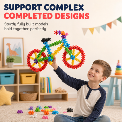 Kids 3D Interlocking Snowflake Building Blocks
