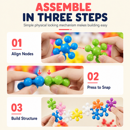 Kids 3D Interlocking Snowflake Building Blocks