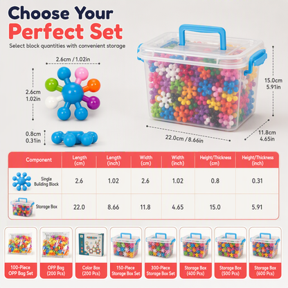 Kids 3D Interlocking Snowflake Building Blocks