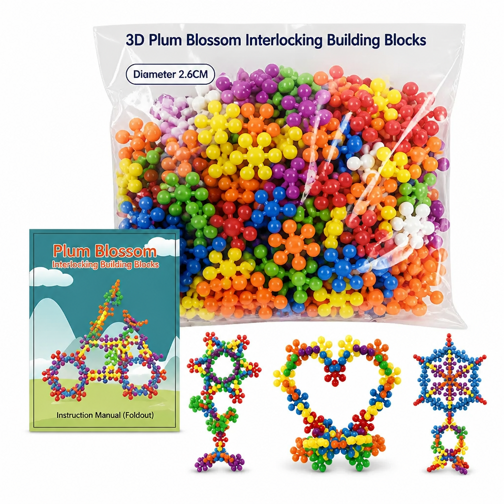 Kids 3D Interlocking Snowflake Building Blocks