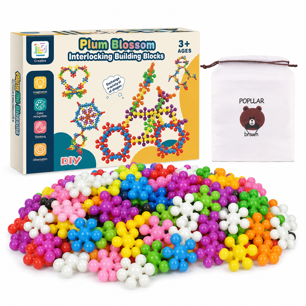 Kids 3D Interlocking Snowflake Building Blocks