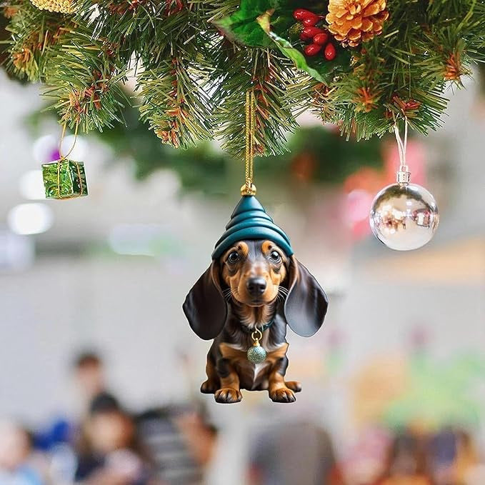 Christmas Fun Dachshund Car Hanging Ornament