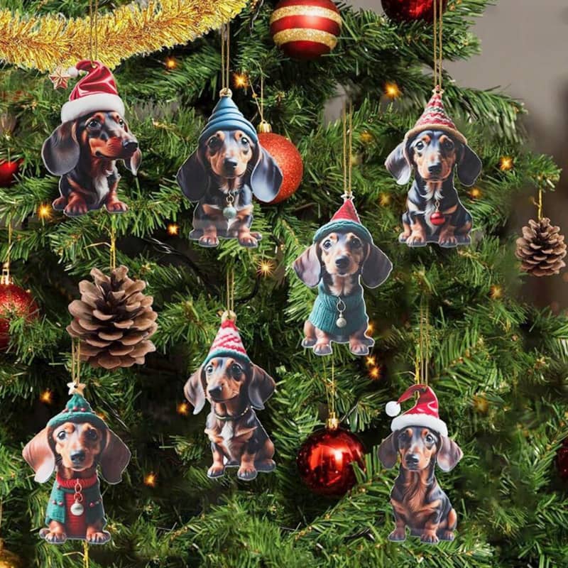 Christmas Fun Dachshund Car Hanging Ornament