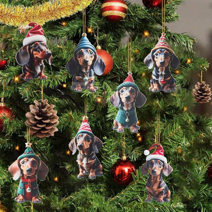 Christmas Fun Dachshund Car Hanging Ornament