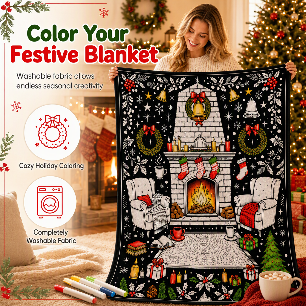 DIY Christmas Coloring Blanket