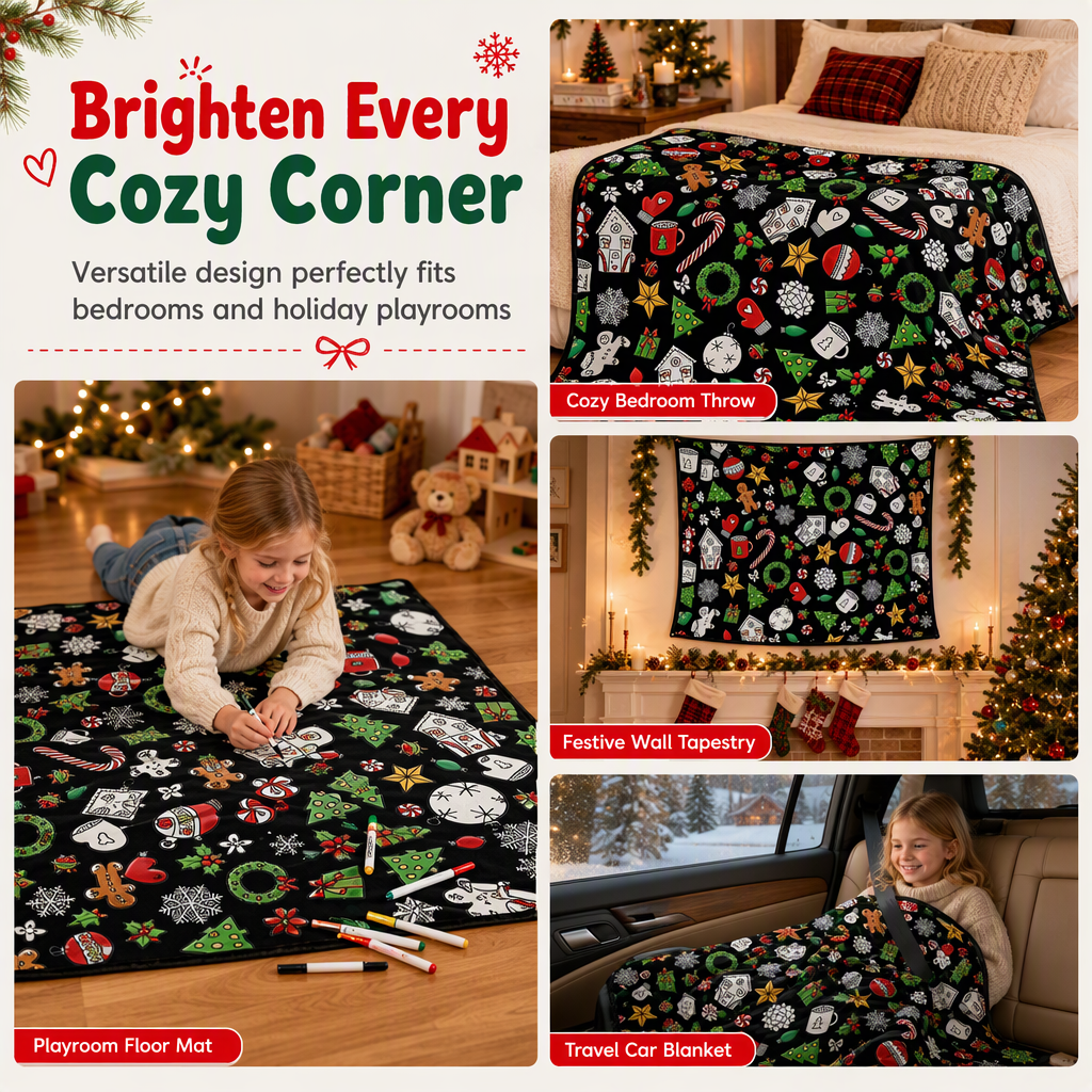 DIY Christmas Coloring Blanket