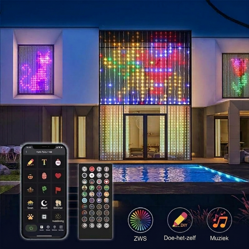 ⏳Time-Limited Special⏰From ordinary lights to a spectacular light show! Draw patterns, add text or photos, and let the colors dance to the music – waterproof & USB-powered!