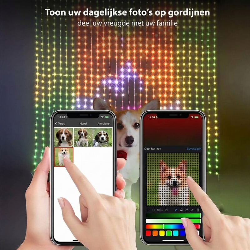 ⏳Time-Limited Special⏰From ordinary lights to a spectacular light show! Draw patterns, add text or photos, and let the colors dance to the music – waterproof & USB-powered!