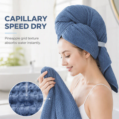 Microfiber Hair Drying Towel Wrap with Elastic Band