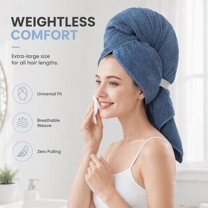 Microfiber Hair Drying Towel Wrap with Elastic Band