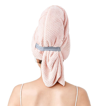Microfiber Hair Drying Towel Wrap with Elastic Band