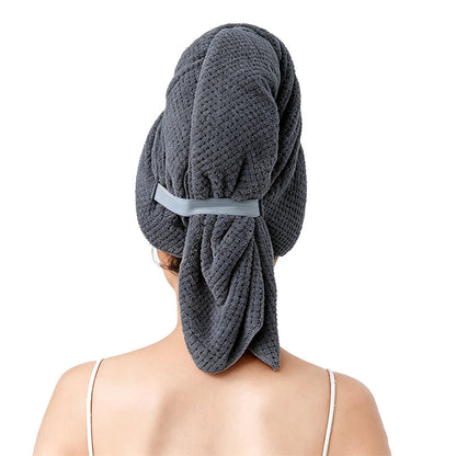 Microfiber Hair Drying Towel Wrap with Elastic Band