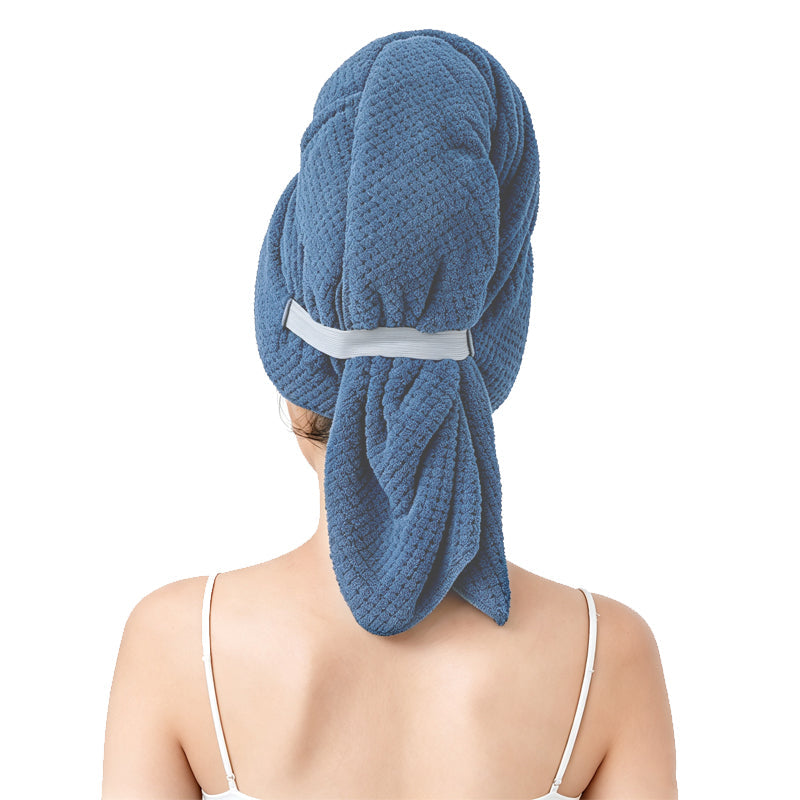 Microfiber Hair Drying Towel Wrap with Elastic Band