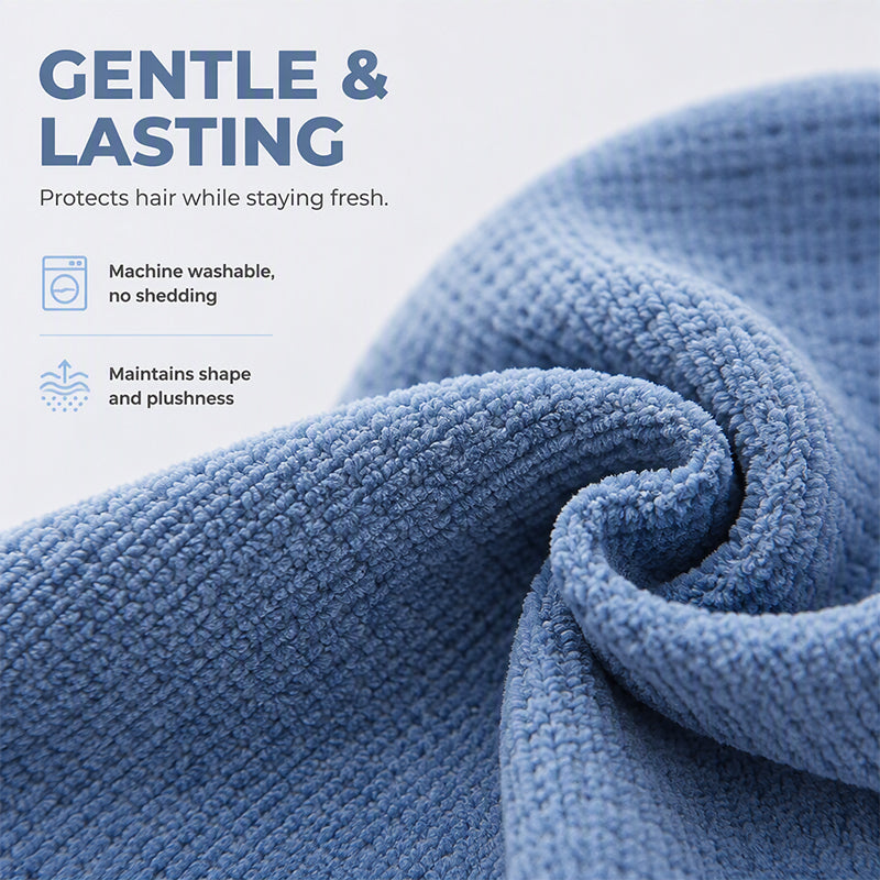 Microfiber Hair Drying Towel Wrap with Elastic Band
