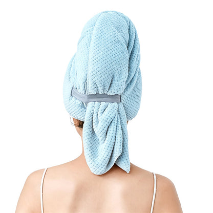 Microfiber Hair Drying Towel Wrap with Elastic Band
