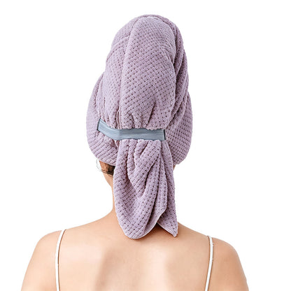 Microfiber Hair Drying Towel Wrap with Elastic Band