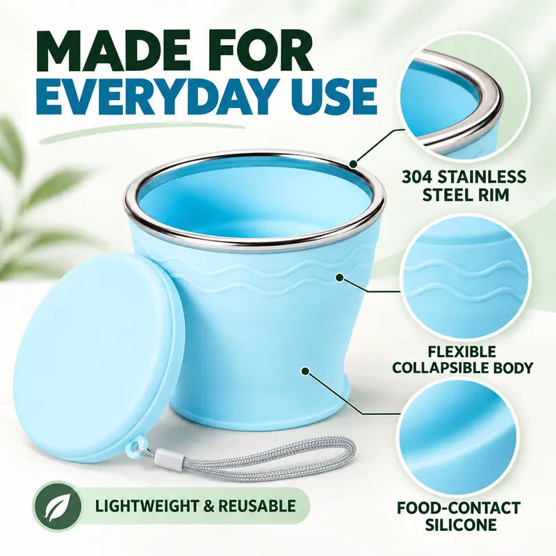 ⏳Limited-time 50% off⏰Collapsible Travel Cup — Compact, Ultralight & Easy to Carry🥤🎒
