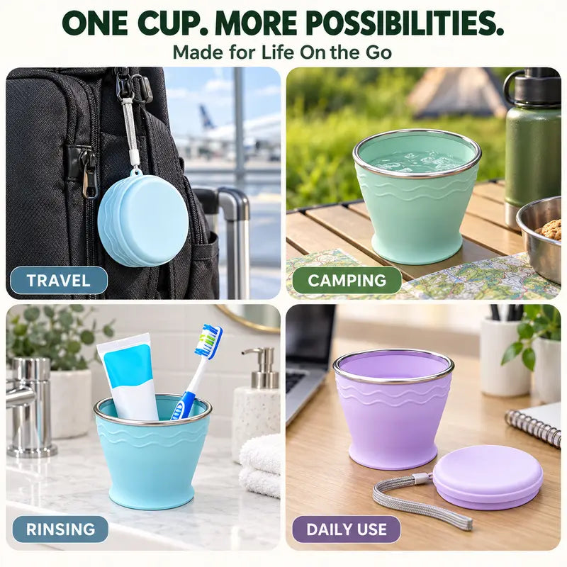 ⏳Limited-time 50% off⏰Collapsible Travel Cup — Compact, Ultralight & Easy to Carry🥤🎒