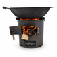 ⏳Time-Limited Special⏰Heavy‑Duty Carbon Steel Camping Stove – Wood & Charcoal, High‑Draft Airflow, 3‑in‑1 Cooktop 🍳