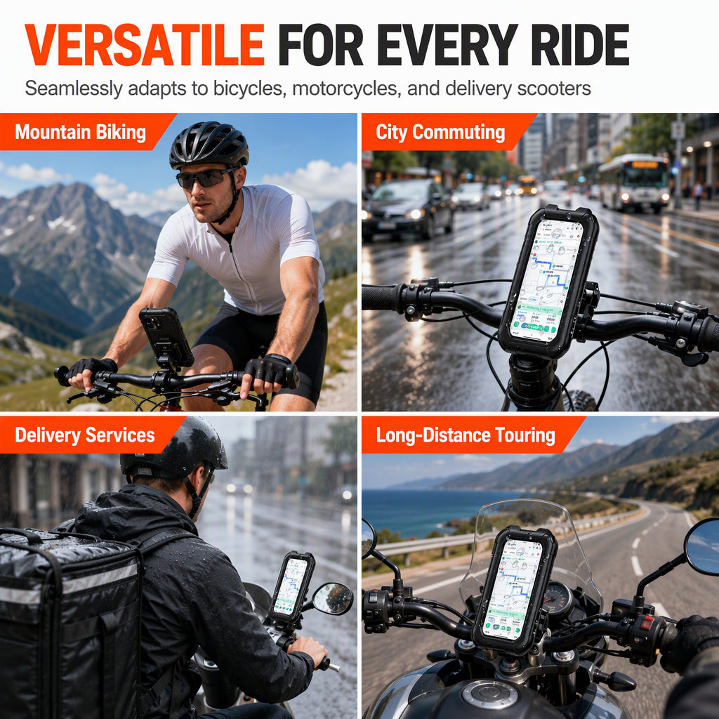🚲 Waterproof Bike & Motorcycle Phone Holder – IPX6