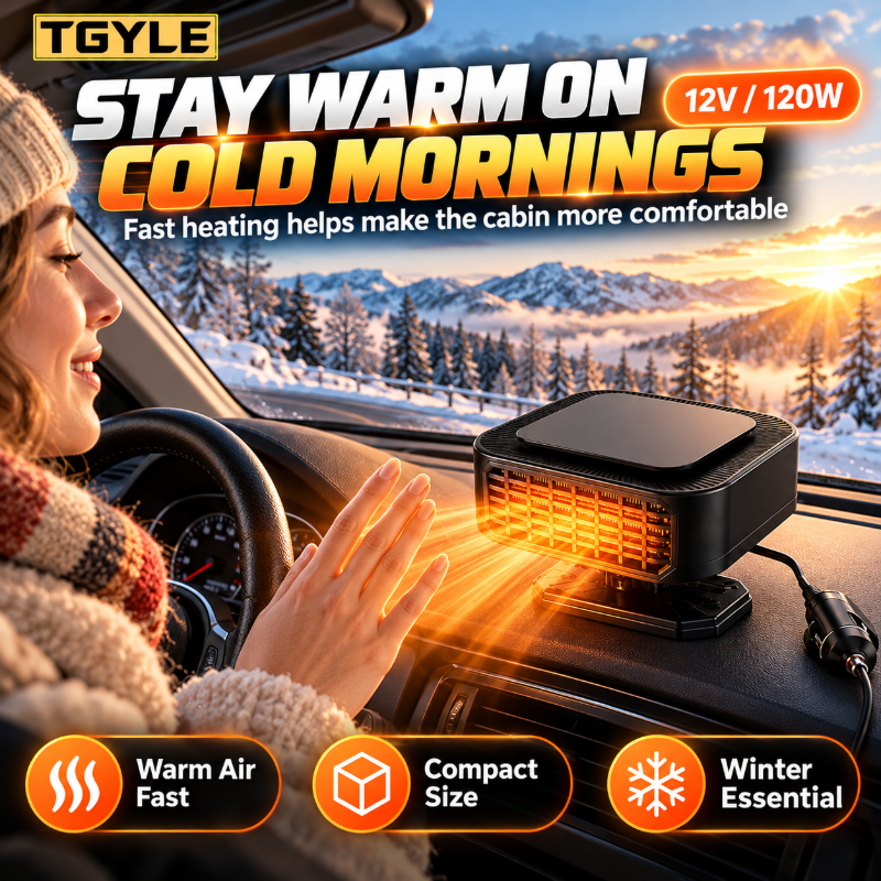 Portable Car Heater Defroster with 360-Degree Rotating Base – choosemuc