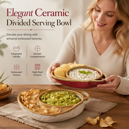 ⏳🔥LIMITED-TIME 50% OFF! ⏰🍲Retro Ceramic Divided Baking Dish – Vintage Style, Dual Compartments & Elegant Dining for Every Occasion ❤️