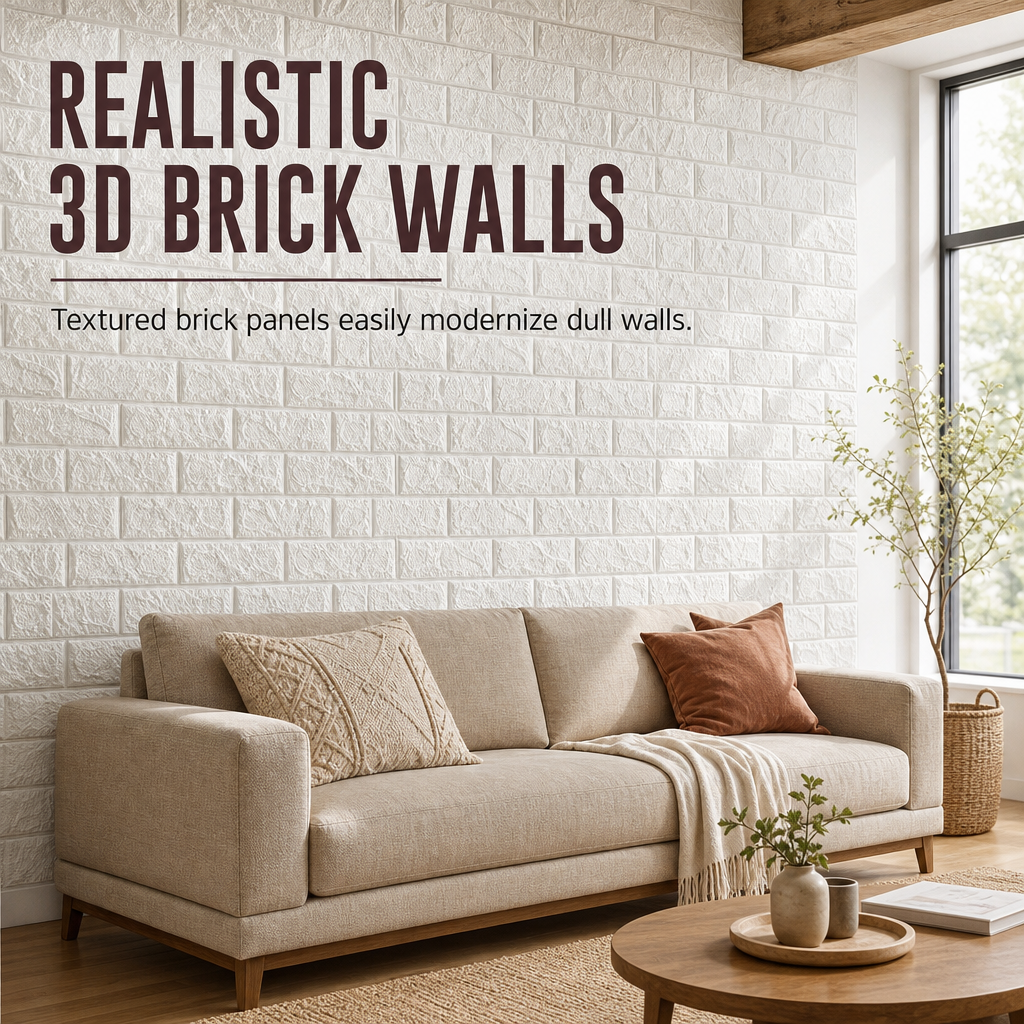🍃🏆 Last-Day Special: 50% OFF! ⏰ Self-Adhesive 3D Tile Panels – Realistic Brick Texture XPE Foam, Waterproof Cushioning Collision Protection, Wipe-Clean Stain Resistant – 16 Colors 3 Sizes for Wall Makeover 🏡🧱