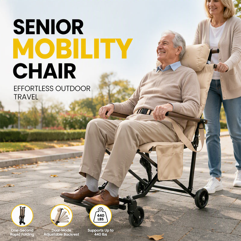 Outdoor Folding Chair Cart for Elderly