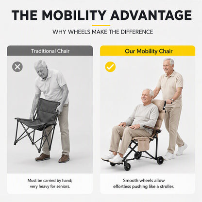 Outdoor Folding Chair Cart for Elderly