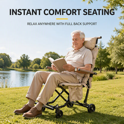 Outdoor Folding Chair Cart for Elderly
