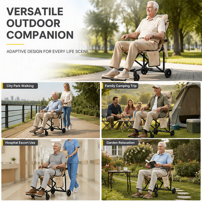 Outdoor Folding Chair Cart for Elderly