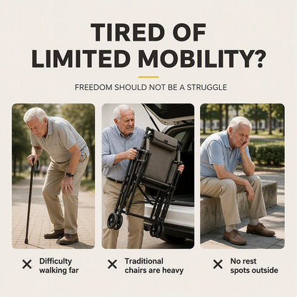 Outdoor Folding Chair Cart for Elderly