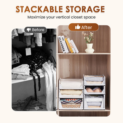 Stackable Wardrobe Organizer with Sliding Drawer