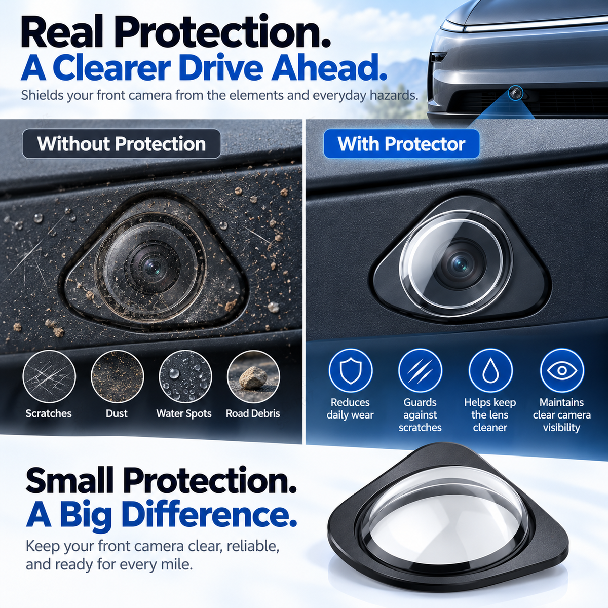 Front Camera Protective Cover for Electric Vehicles