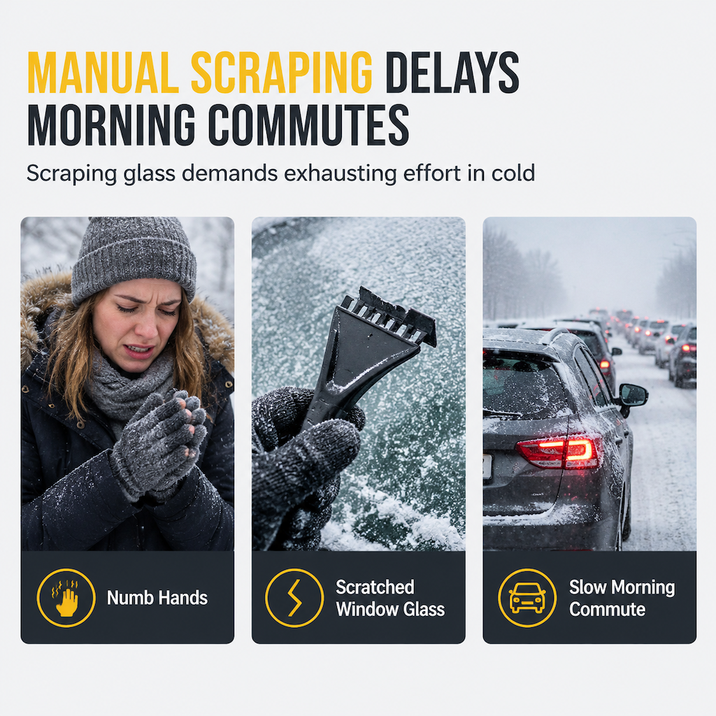 Electric Car Windshield Snow Scraper and Deicing Tool for Winter Snow and Removal