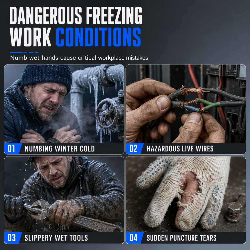 🧤 Waterproof Fleece-Lined Winter Work Gloves