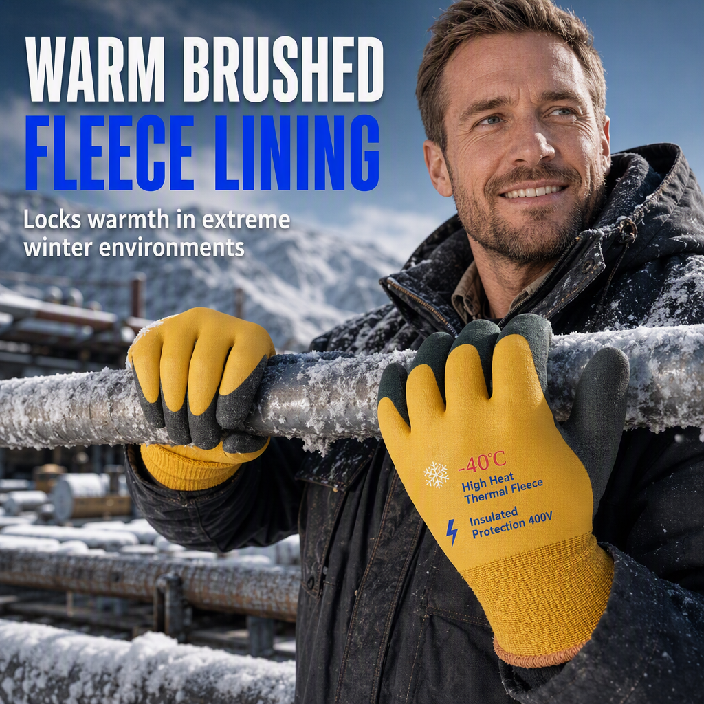 🧤 Waterproof Fleece-Lined Winter Work Gloves