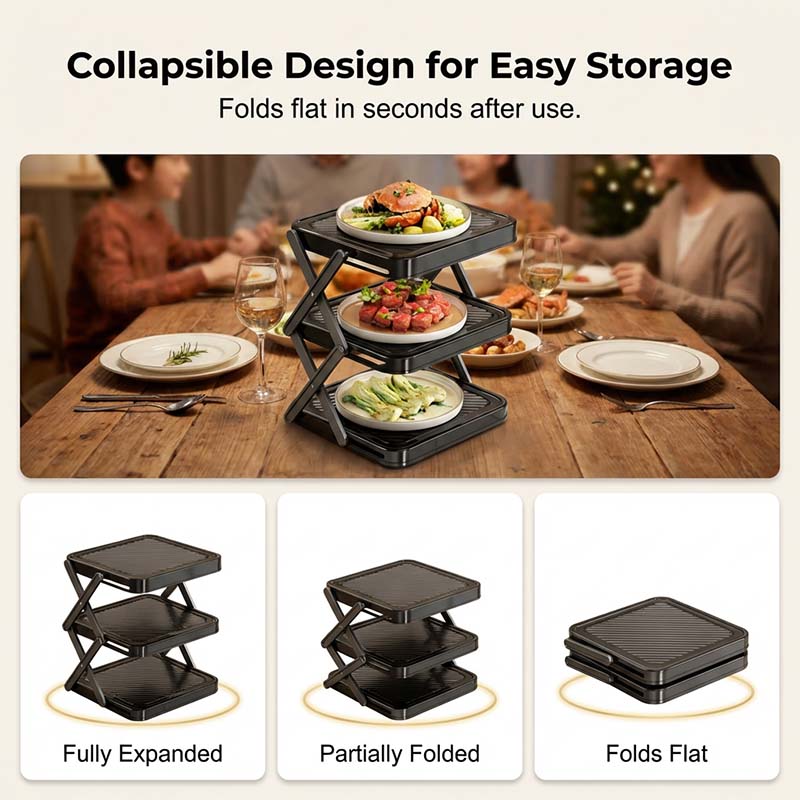 🍽️ 50% OFF NOW! 📦 4-Tier Bowl Storage Rack – Foldable, Stable & Maximizes Your Kitchen Space