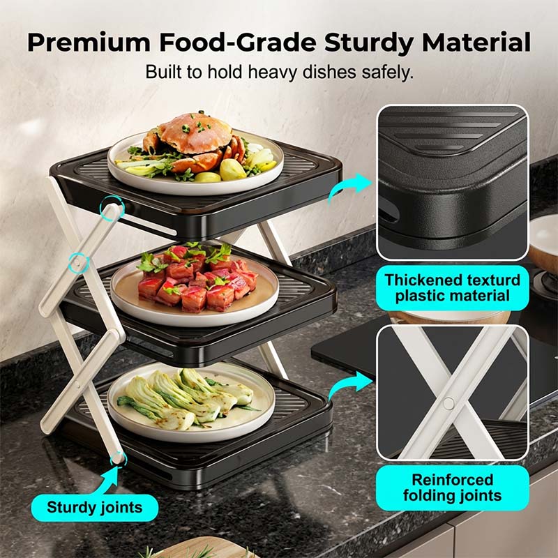 🍽️ 50% OFF NOW! 📦 4-Tier Bowl Storage Rack – Foldable, Stable & Maximizes Your Kitchen Space