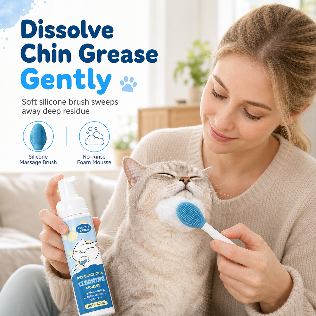 Gentle Pet Black Chin Cleansing Mousse for Cats and Dogs Safe Ingredients and Easy to Use