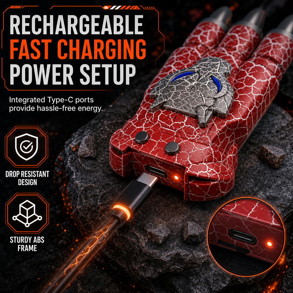 Retractable Light Up Flame Claws Toy with LED Light Effects
